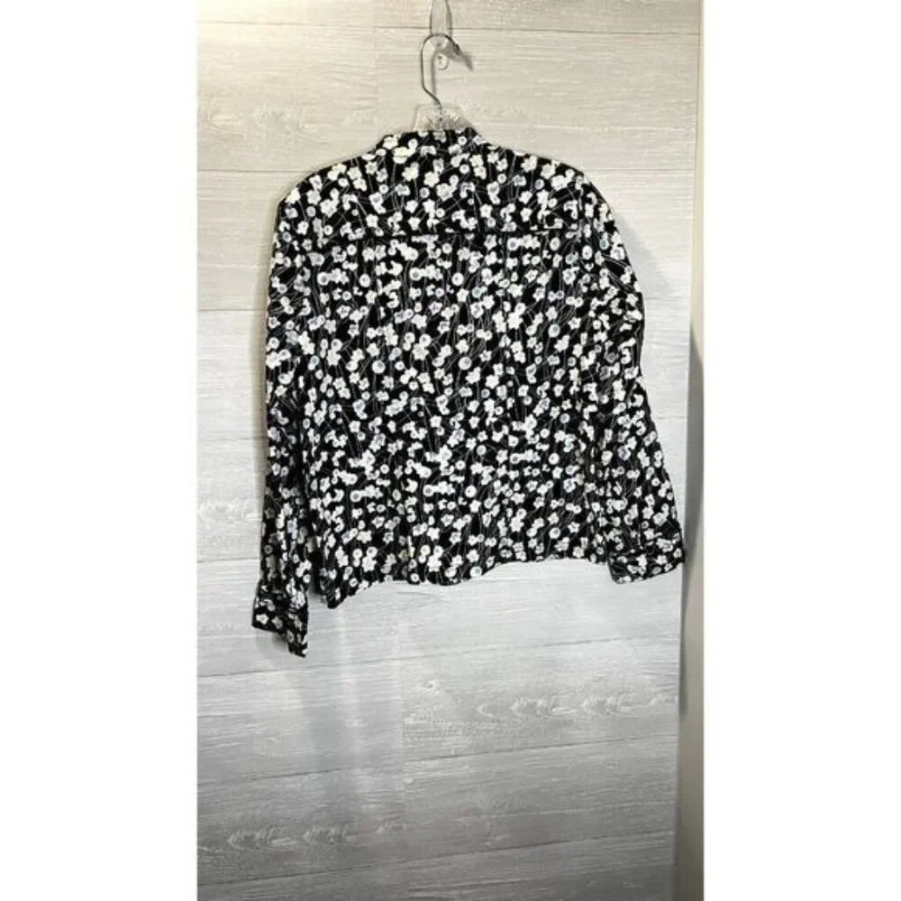 Christopher & Banks Women's Zip Up‎ Mock neck Floral Long sleeve Jacket